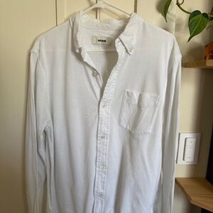 Buck Mason - Long Sleeve Polo - White - Large